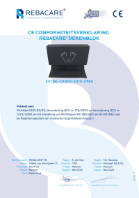 CE Conformiteitsverklaring Dekenblok REBACARE®